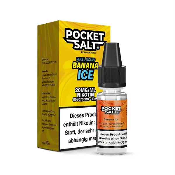 Drip Hacks - Pocket Salt - Banana Ice - 10ml - 20mg/ml - Nikotinsalz // Steuerware //