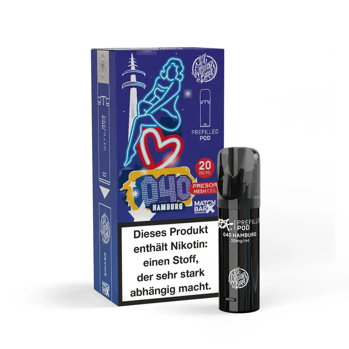 187 Strassenbande - Prefilled Pod (MatchBar) - 040 Hamburg - 20mg/ml // Steuerware
